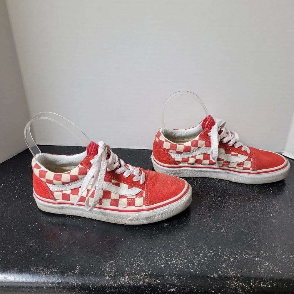 Vans Red Checked Sneakers Red Suede